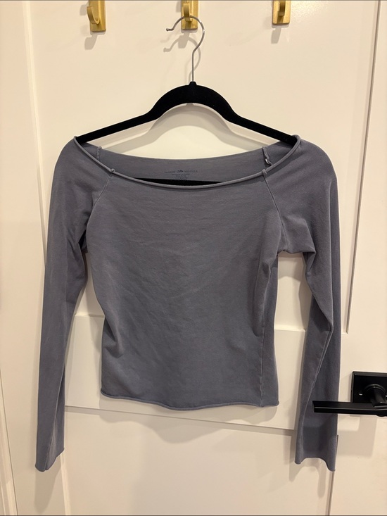 Brandy Melville Tops - Brandy Melville Gray Boatneck Long-Sleeve Top